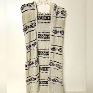 Say What?  Bohemian Sleeveless Hooded Cardigan/Vest